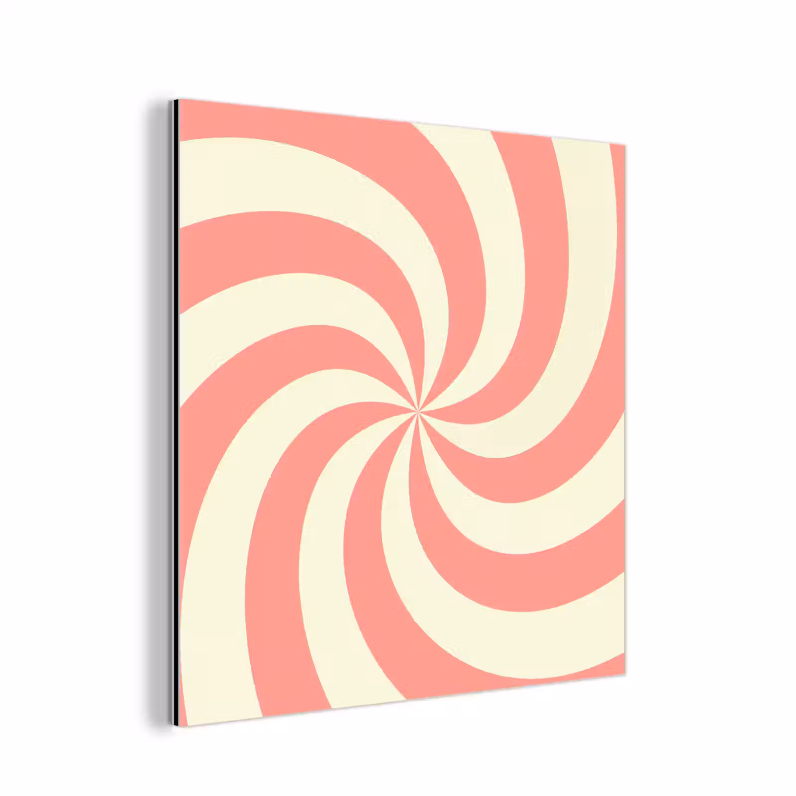 aluminium wall art - Spiral - Pattern - Abstract - Pink - Beige — 1