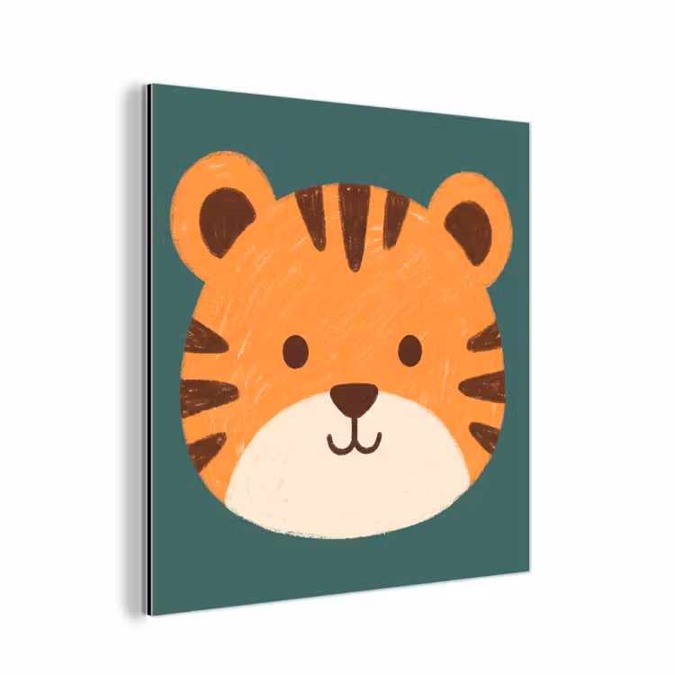 aluminium wall art - Animals - Head - Orange - Illustration - Modern — 1
