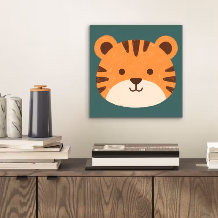 aluminium wall art - Animals - Head - Orange - Illustration - Modern — 2