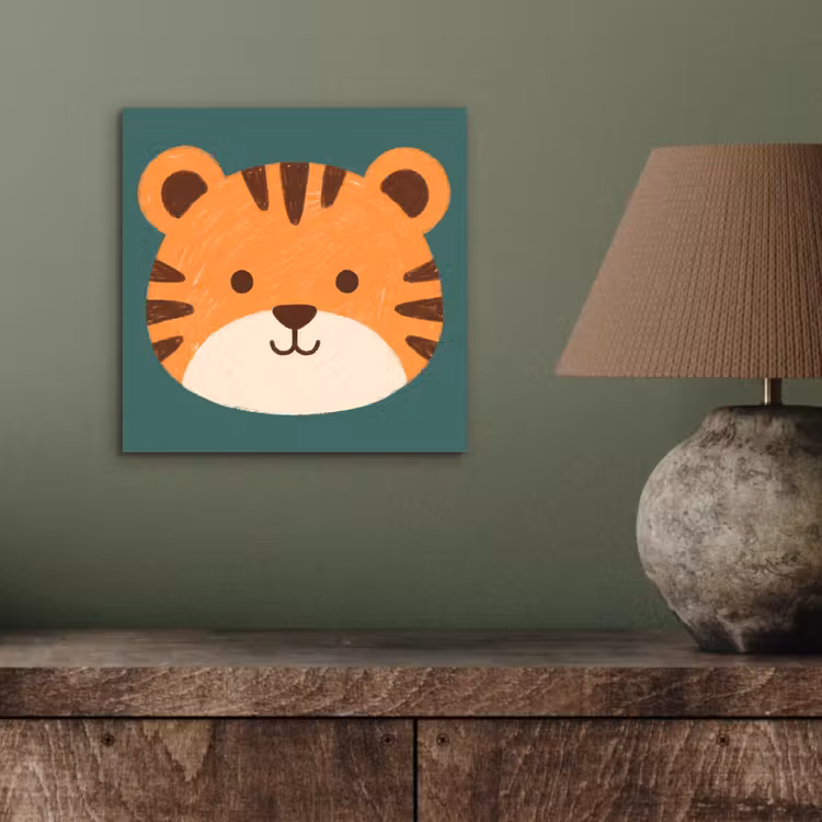 aluminium wall art - Animals - Head - Orange - Illustration - Modern — 3