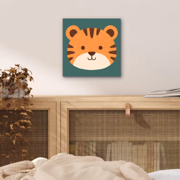 aluminium wall art - Animals - Head - Orange - Illustration - Modern — 4