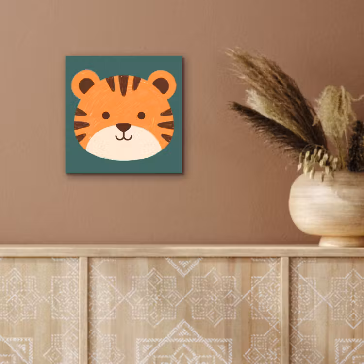 aluminium wall art - Animals - Head - Orange - Illustration - Modern — 5