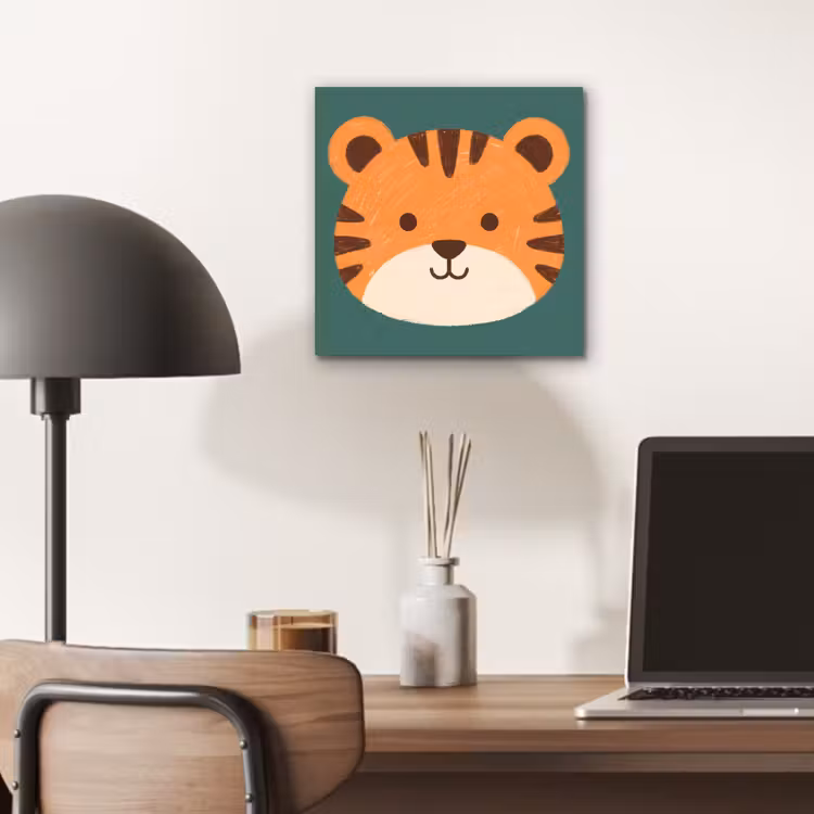 aluminium wall art - Animals - Head - Orange - Illustration - Modern — 6