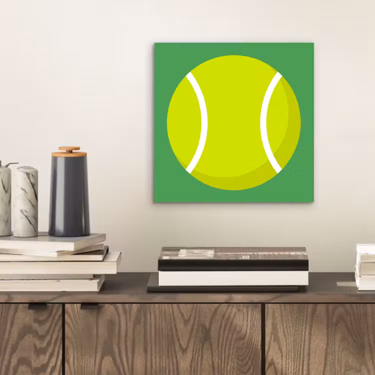aluminium wall art - Ball - Yellow - Sports - Green - Illustration — 2