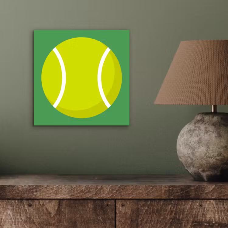 aluminium wall art - Ball - Yellow - Sports - Green - Illustration — 3