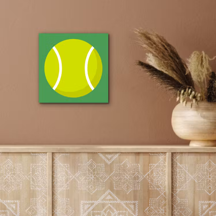aluminium wall art - Ball - Yellow - Sports - Green - Illustration — 5