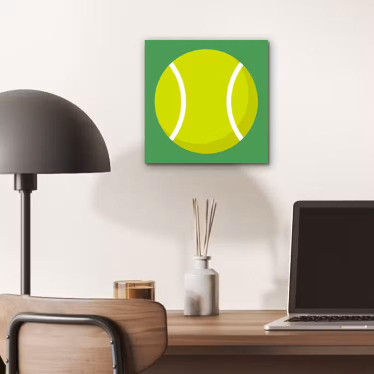 aluminium wall art - Ball - Yellow - Sports - Green - Illustration — 6