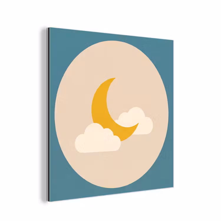 aluminium wall art - Moon - Clouds - Nature - Abstract - Yellow — 1