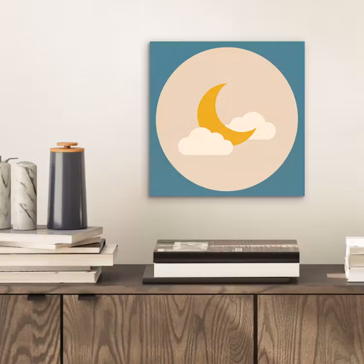 aluminium wall art - Moon - Clouds - Nature - Abstract - Yellow — 2