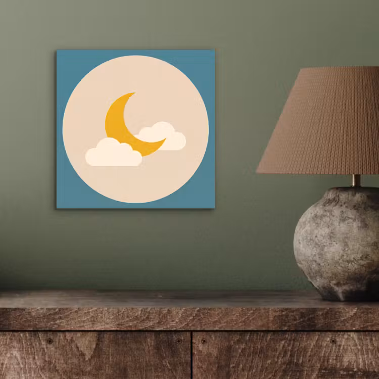 aluminium wall art - Moon - Clouds - Nature - Abstract - Yellow — 3