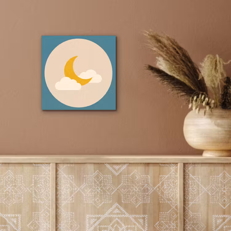 aluminium wall art - Moon - Clouds - Nature - Abstract - Yellow — 5
