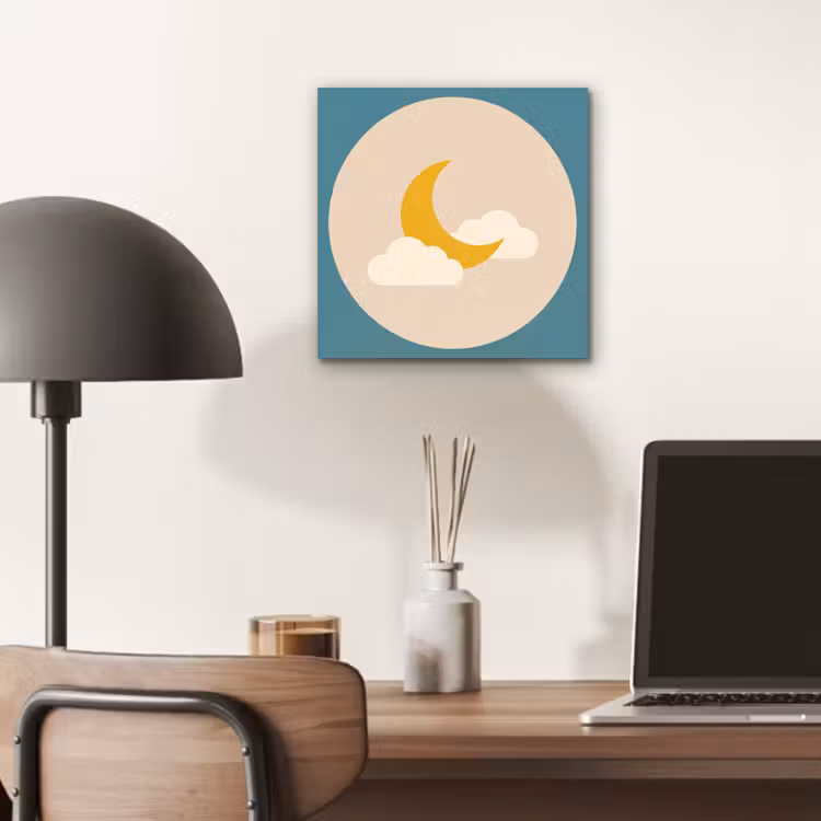 aluminium wall art - Moon - Clouds - Nature - Abstract - Yellow — 6