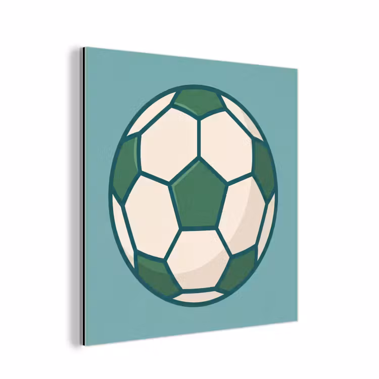 aluminium wall art - Soccer - Geometric - Sports - Illustration - Blue-green — 1