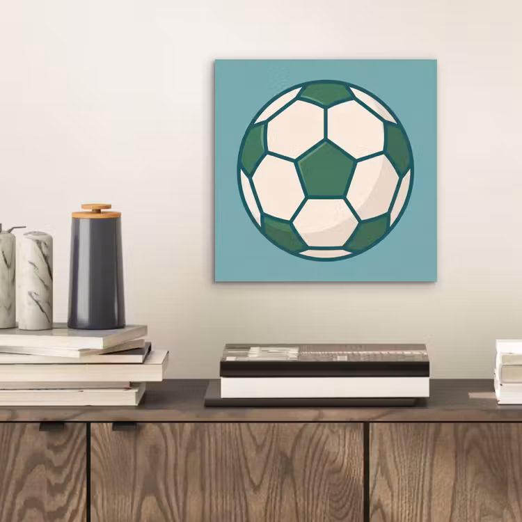 aluminium wall art - Soccer - Geometric - Sports - Illustration - Blue-green — 2