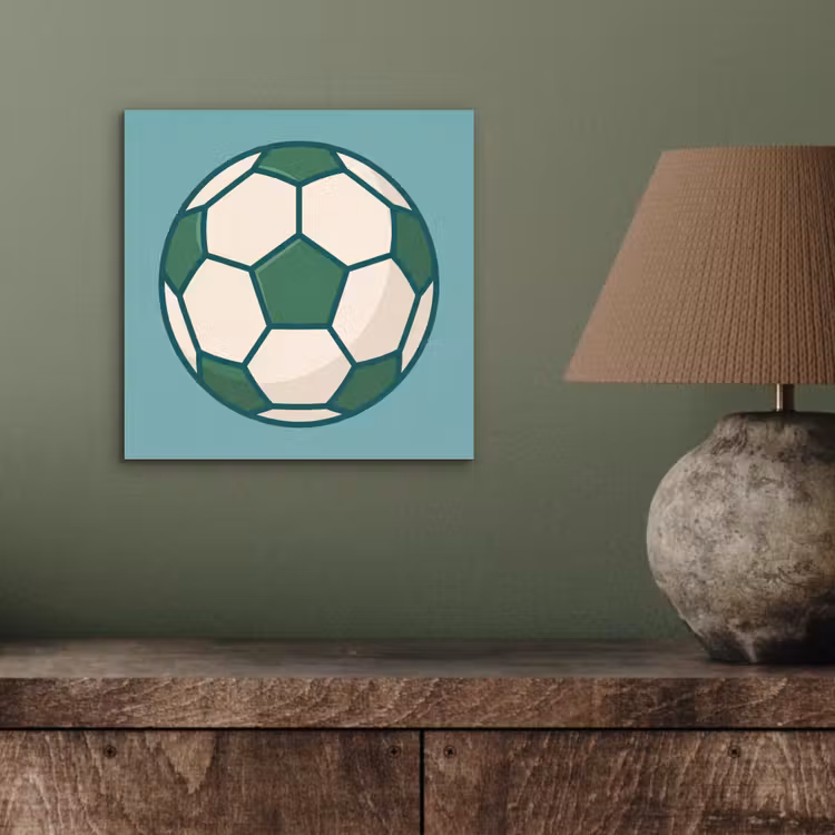aluminium wall art - Soccer - Geometric - Sports - Illustration - Blue-green — 3