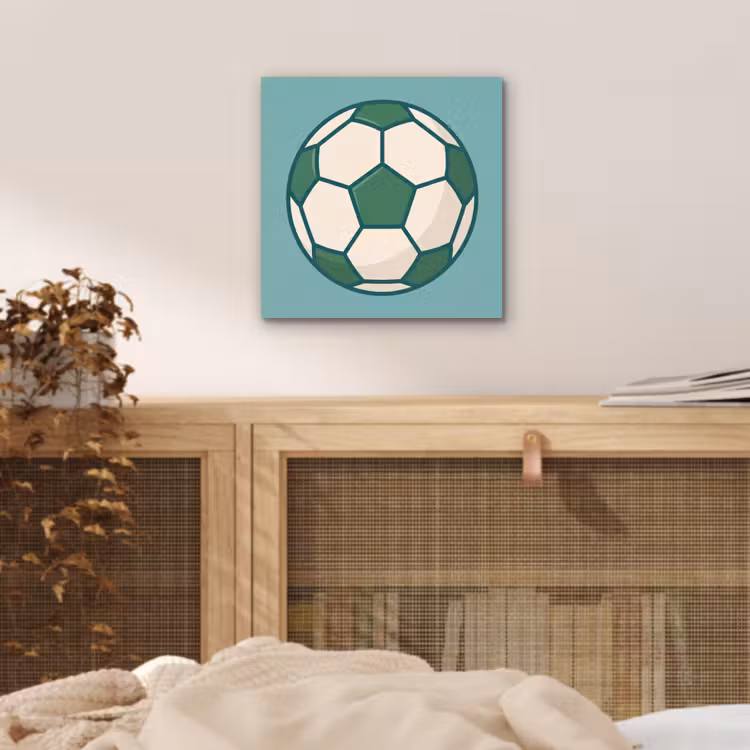aluminium wall art - Soccer - Geometric - Sports - Illustration - Blue-green — 4