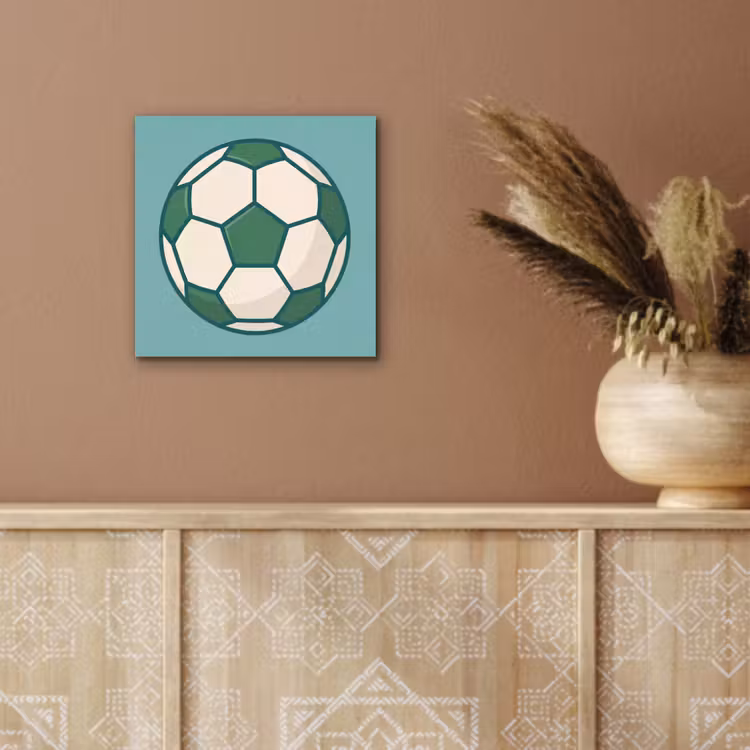 aluminium wall art - Soccer - Geometric - Sports - Illustration - Blue-green — 5