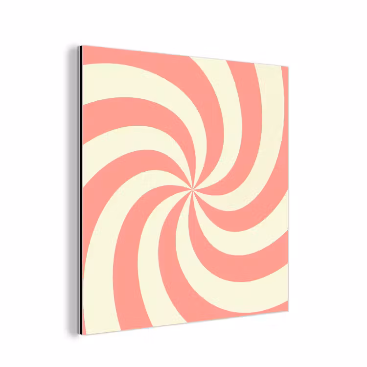 aluminium wall art - Spiral - Pattern - Abstract - Pink - Beige — 1