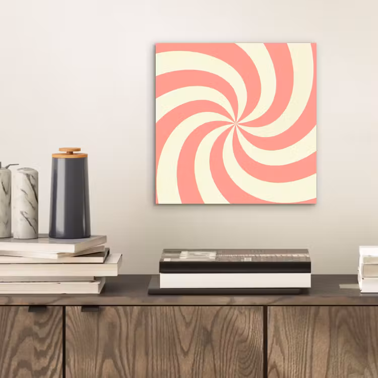 aluminium wall art - Spiral - Pattern - Abstract - Pink - Beige — 2
