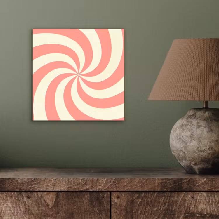 aluminium wall art - Spiral - Pattern - Abstract - Pink - Beige — 3