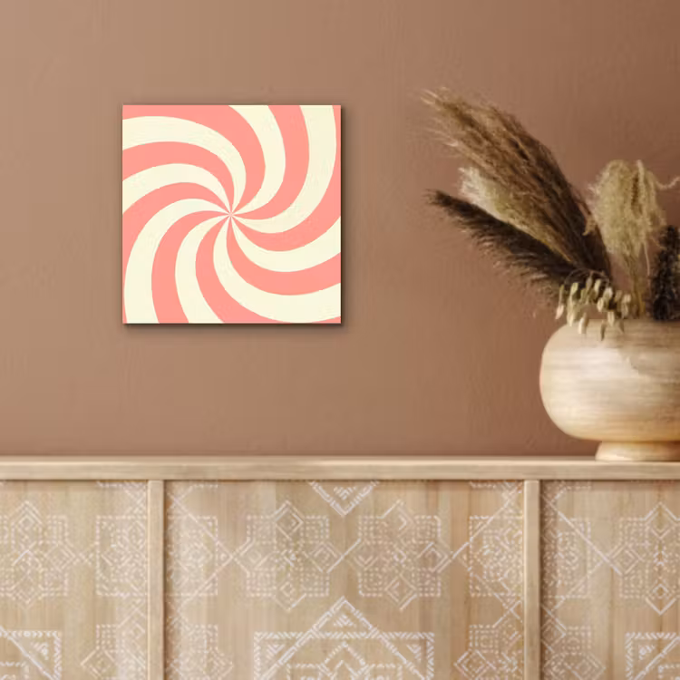aluminium wall art - Spiral - Pattern - Abstract - Pink - Beige — 5