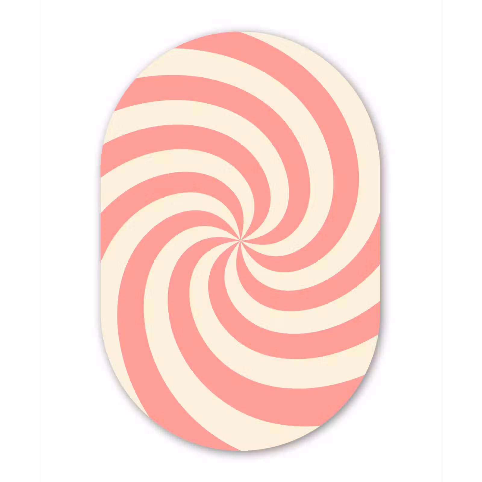 aluminium oval wall art - Spiral - Pattern - Abstract - Pink - Beige — 1