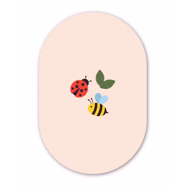 aluminium oval wall art - Insect - Leaf - Nature - Playful - Illustration — 1