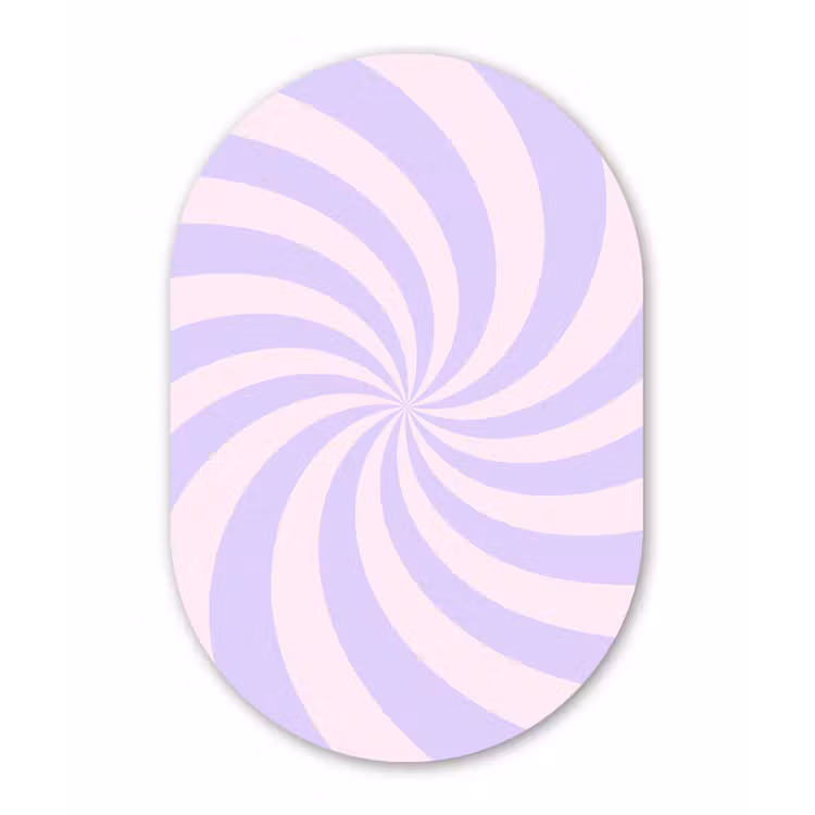 aluminium oval wall art - Pattern - Spiral - Abstract - Modern - Purple-Pink — 1
