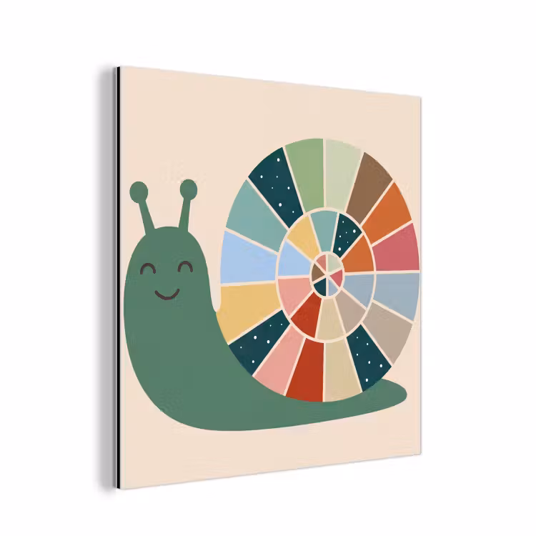 aluminium wall art - Animals - Snail - Colorful - Illustration — 1