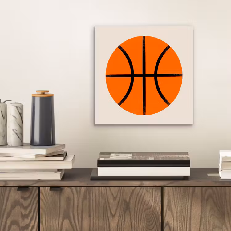 aluminium wall art - Basketball - Ball - Sports - Illustration - Orange — 2