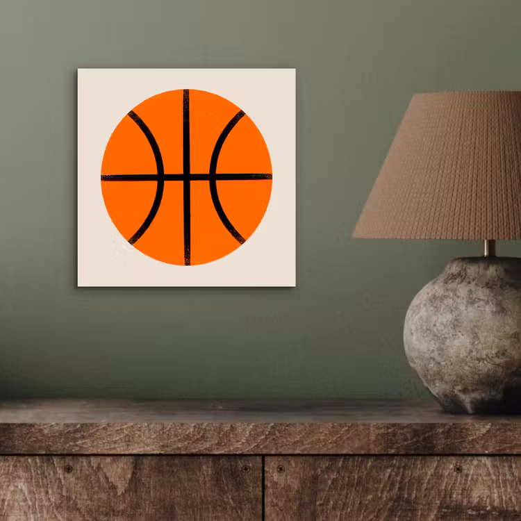 aluminium wall art - Basketball - Ball - Sports - Illustration - Orange — 3