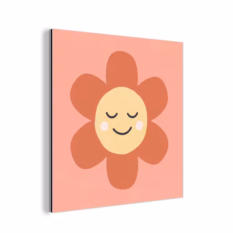 aluminium wall art - Flowers - Cartoon - Child - Pink — 1