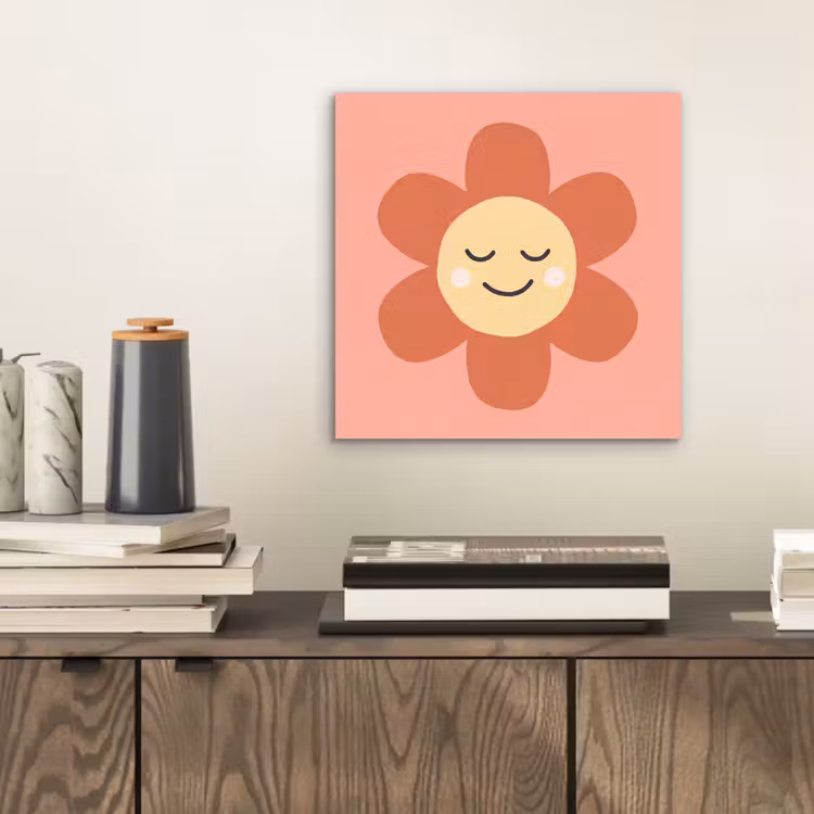 aluminium wall art - Flowers - Cartoon - Child - Pink — 2