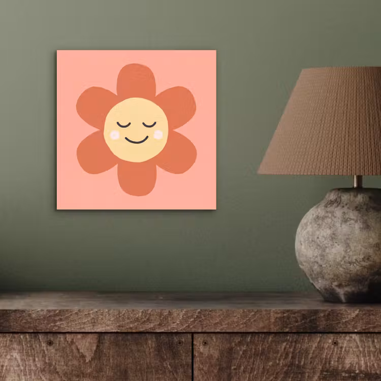 aluminium wall art - Flowers - Cartoon - Child - Pink — 3