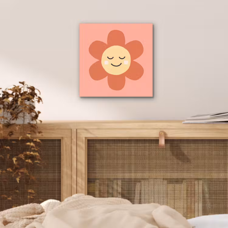 aluminium wall art - Flowers - Cartoon - Child - Pink — 4