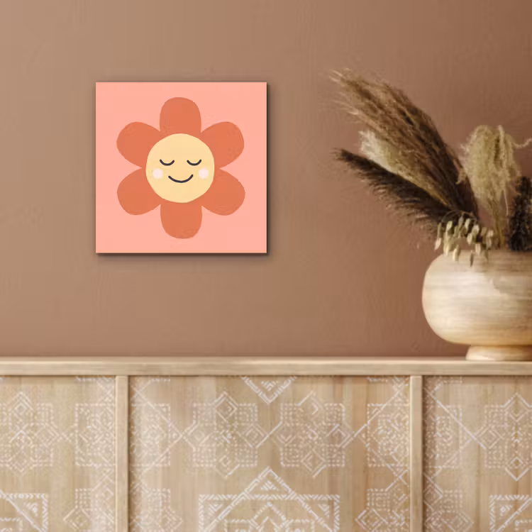 aluminium wall art - Flowers - Cartoon - Child - Pink — 5
