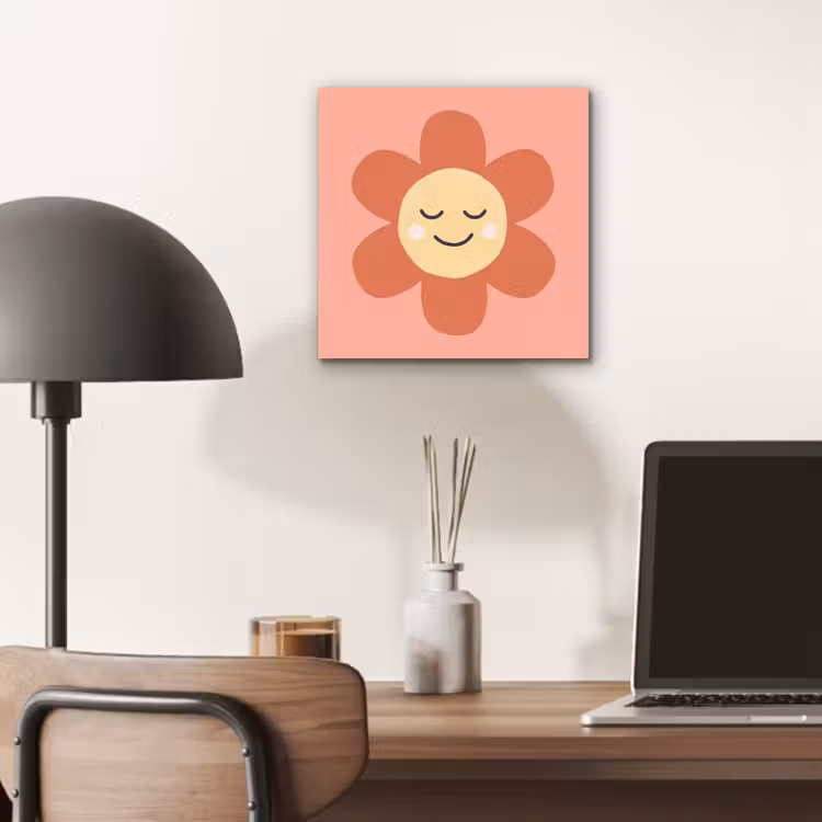 aluminium wall art - Flowers - Cartoon - Child - Pink — 6