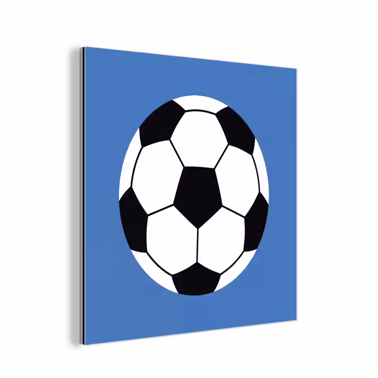 aluminium wall art - Soccer - Black and White - Sports - Illustration - Blue — 1