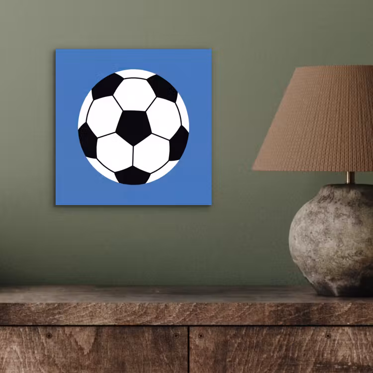 aluminium wall art - Soccer - Black and White - Sports - Illustration - Blue — 3