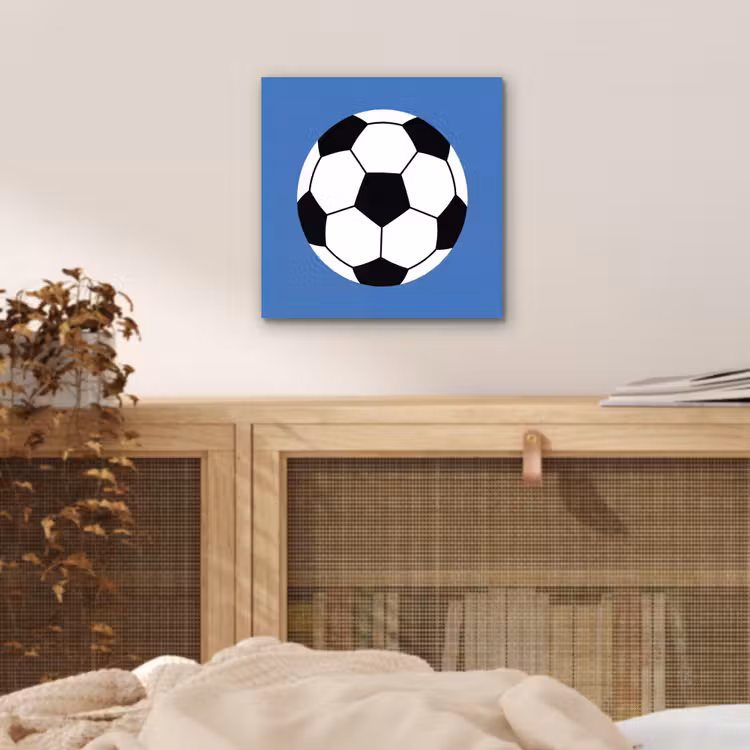 aluminium wall art - Soccer - Black and White - Sports - Illustration - Blue — 4