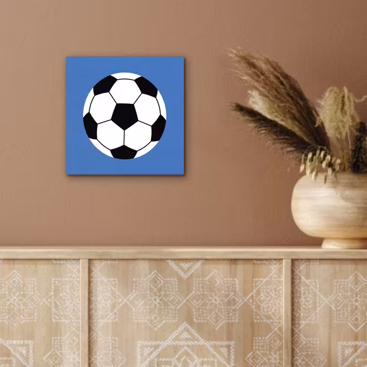 aluminium wall art - Soccer - Black and White - Sports - Illustration - Blue — 5