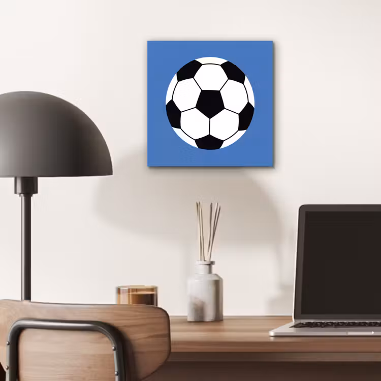 aluminium wall art - Soccer - Black and White - Sports - Illustration - Blue — 6