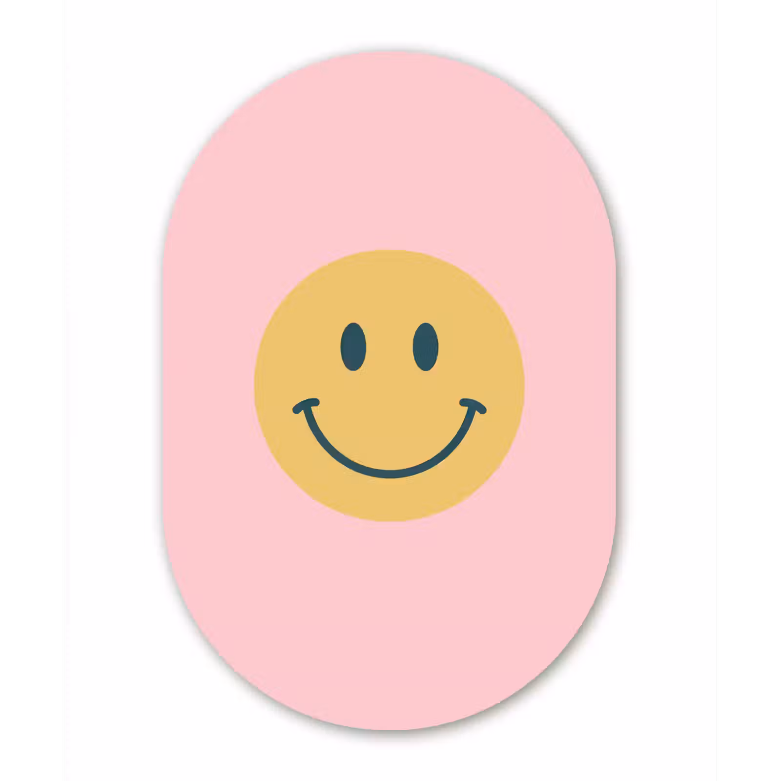 aluminium oval wall art - Smiley - Yellow - Pink - Symbol - Minimalist — 1
