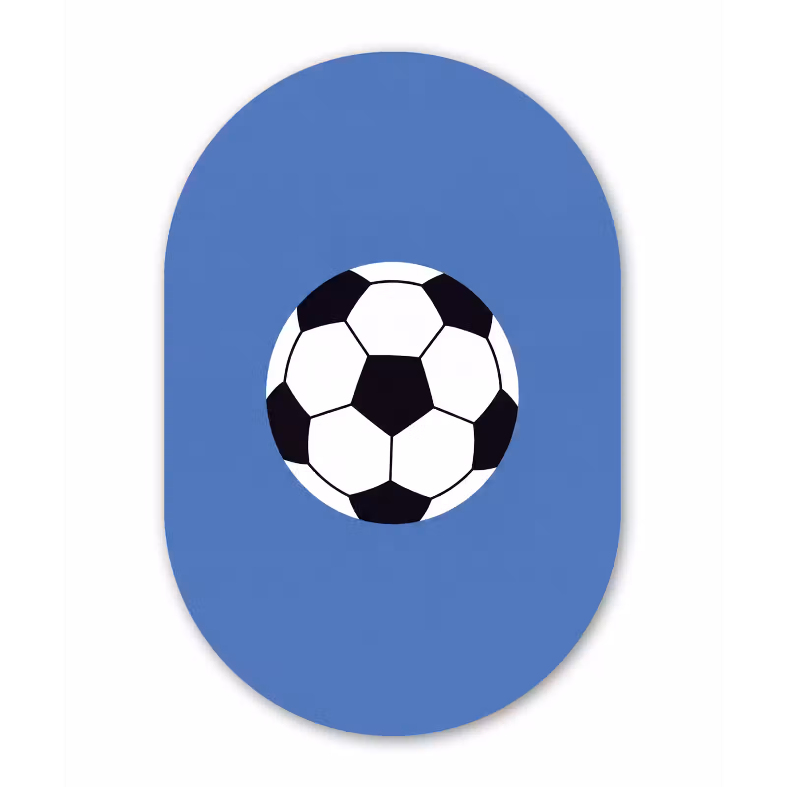 aluminium oval wall art - Soccer - Black and White - Sports - Illustration - Blue — 1