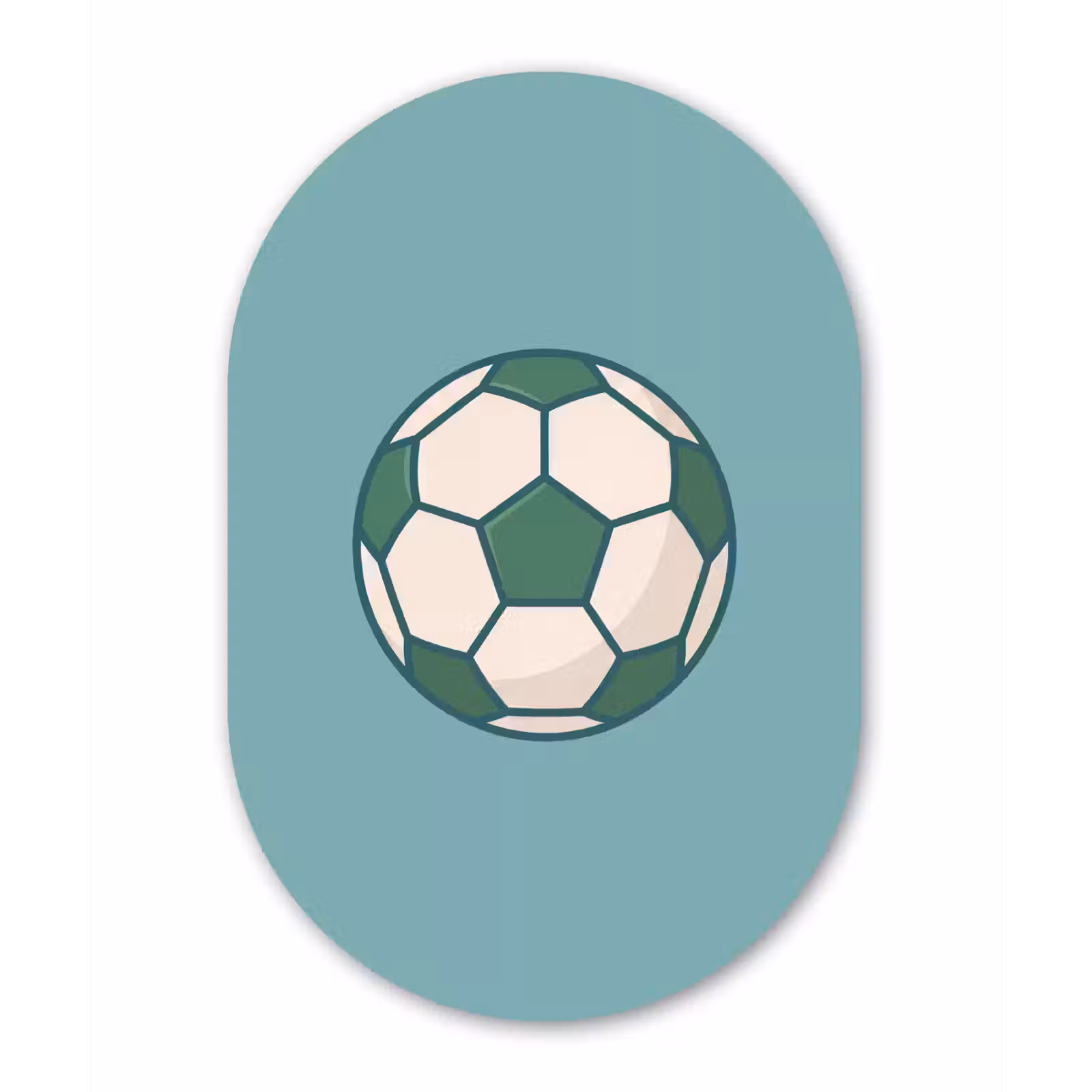 aluminium oval wall art - Soccer - Geometric - Sports - Illustration - Blue-green — 1
