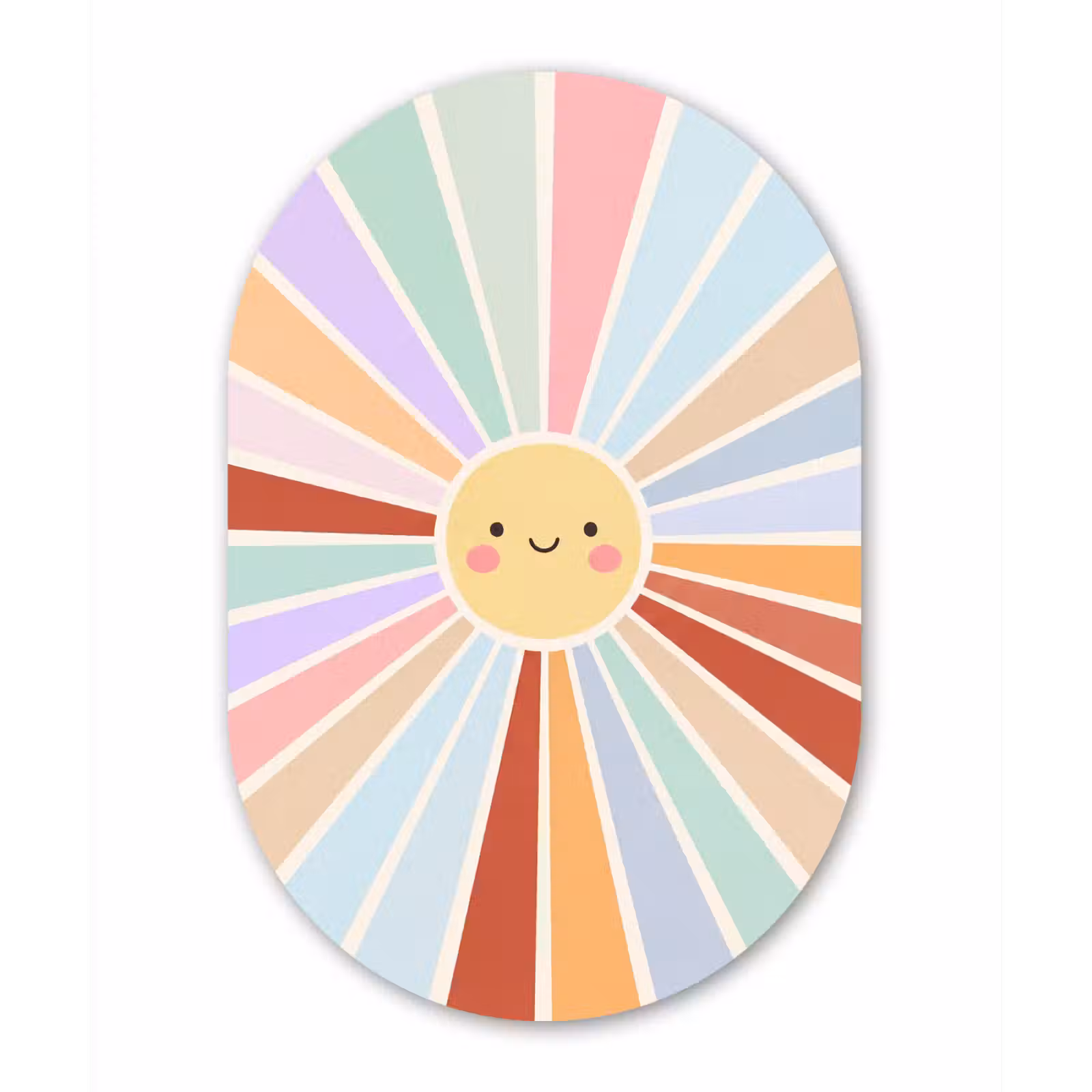 aluminium oval wall art - Sun - Rays - Cheerful - Colorful - Abstract — 1