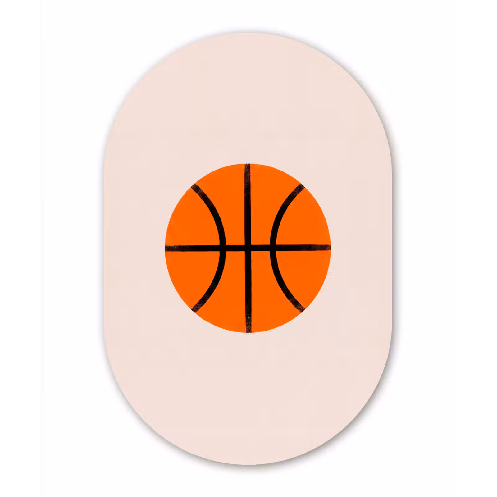 aluminium oval wall art - Basketball - Ball - Sports - Illustration - Orange — 1