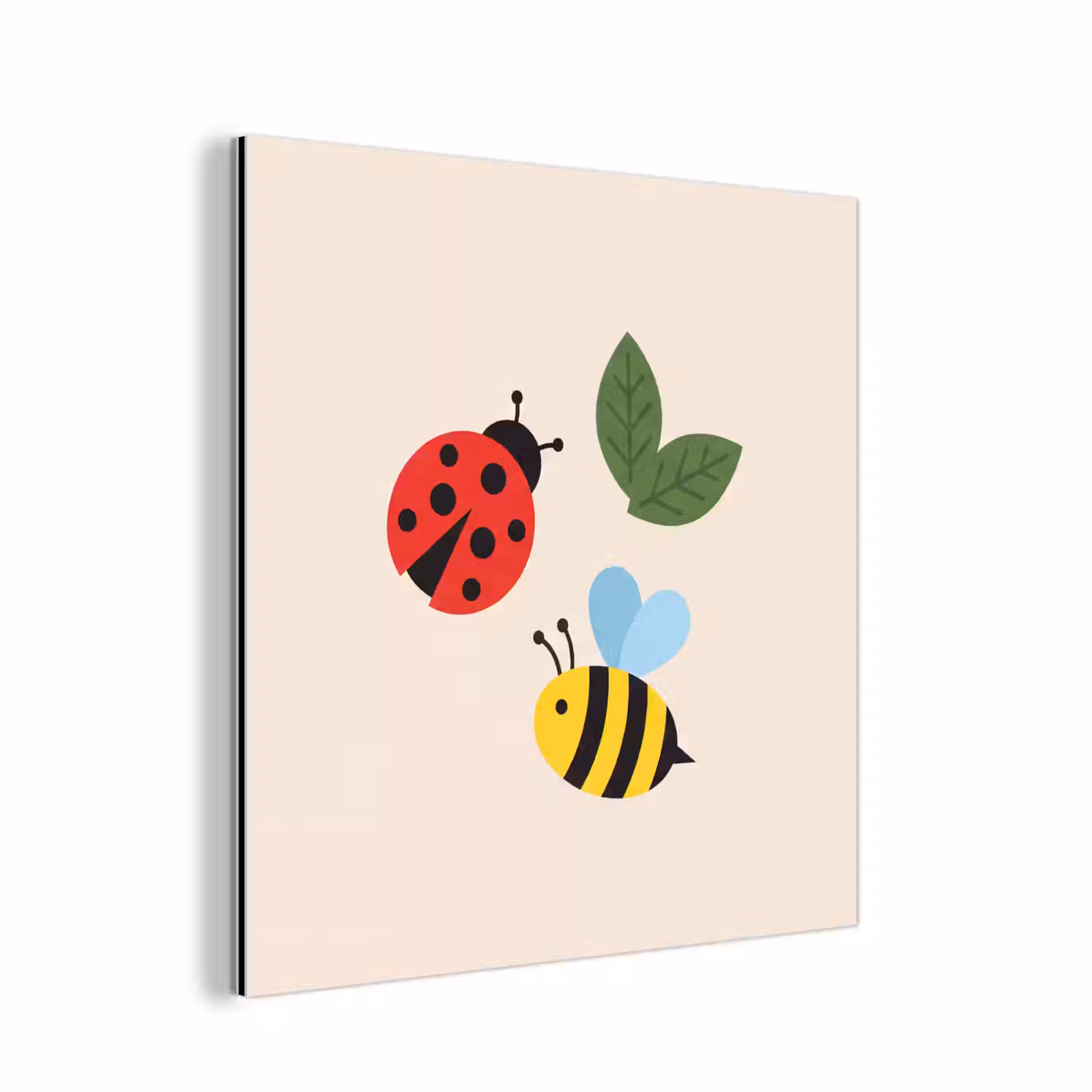 aluminium wall art - Insect - Leaf - Nature - Playful - Illustration — 1