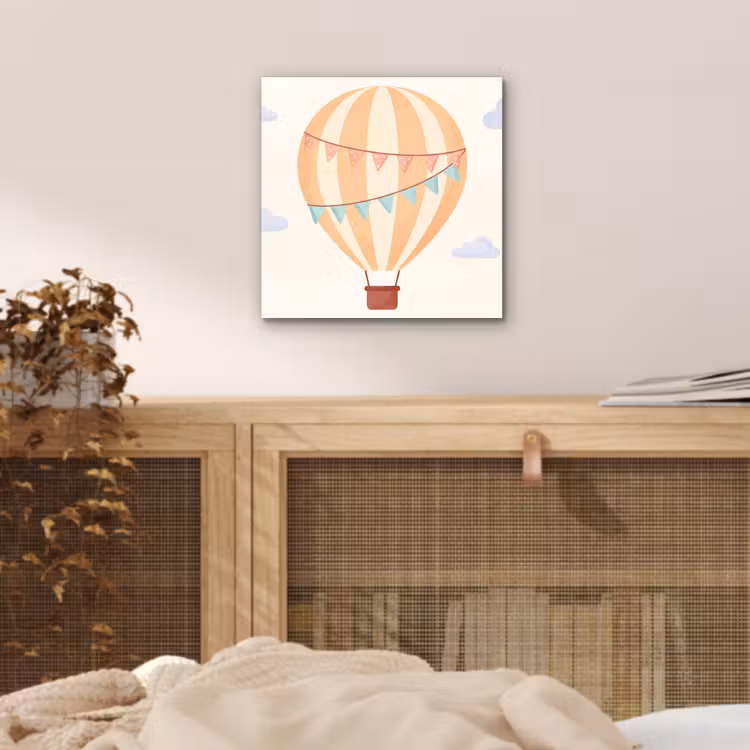 aluminium wall art - Hot Air Balloon - Clouds - Illustration - Soft - Children's Room — 4