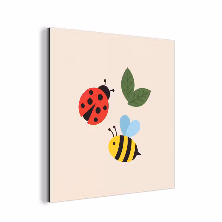 aluminium wall art - Insect - Leaf - Nature - Playful - Illustration — 1